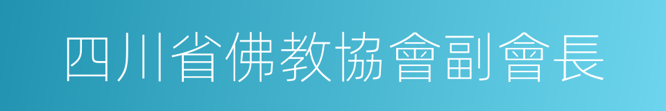 四川省佛教協會副會長的同義詞