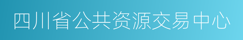 四川省公共资源交易中心的同义词