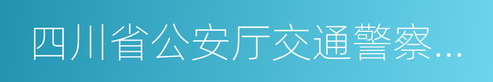 四川省公安厅交通警察总队的同义词