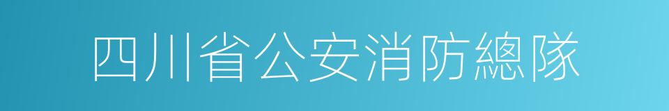 四川省公安消防總隊的同義詞