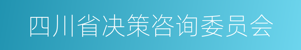 四川省决策咨询委员会的同义词