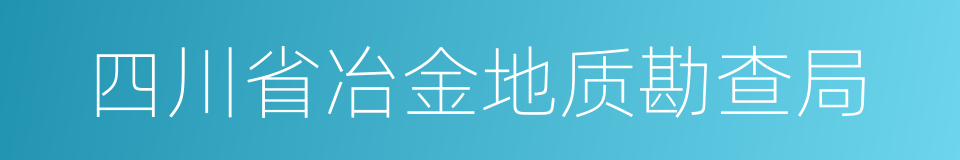 四川省冶金地质勘查局的同义词