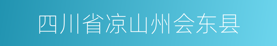 四川省凉山州会东县的同义词