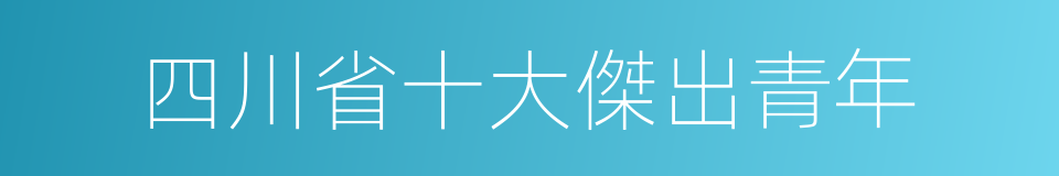 四川省十大傑出青年的同義詞