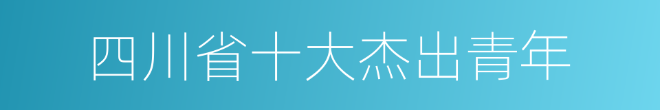 四川省十大杰出青年的同义词