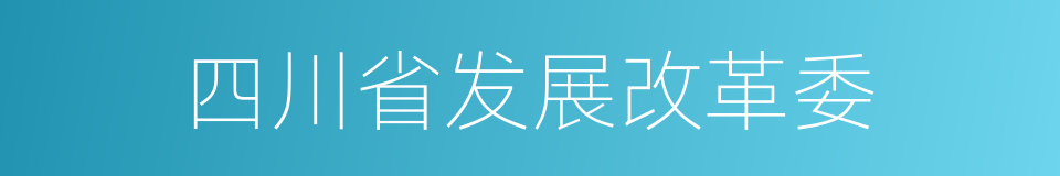 四川省发展改革委的同义词