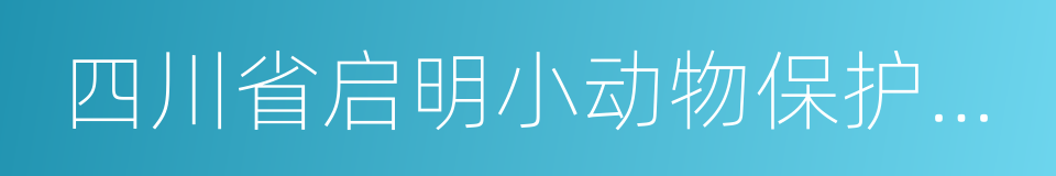 四川省启明小动物保护中心的同义词