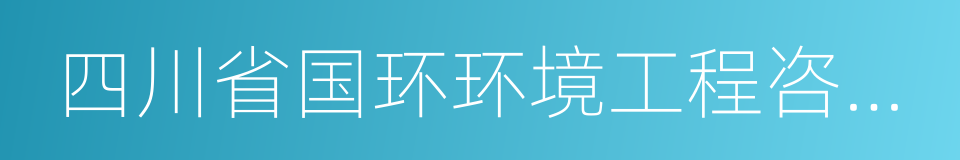 四川省国环环境工程咨询有限公司的同义词