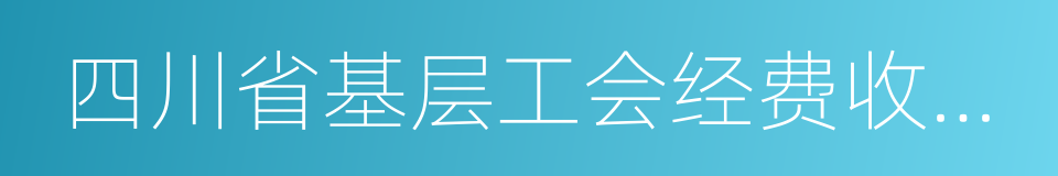 四川省基层工会经费收支管理实施办法的同义词