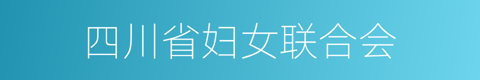 四川省妇女联合会的同义词