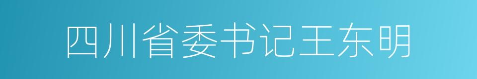 四川省委书记王东明的同义词