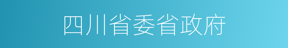 四川省委省政府的同义词