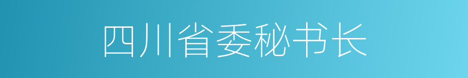 四川省委秘书长的同义词