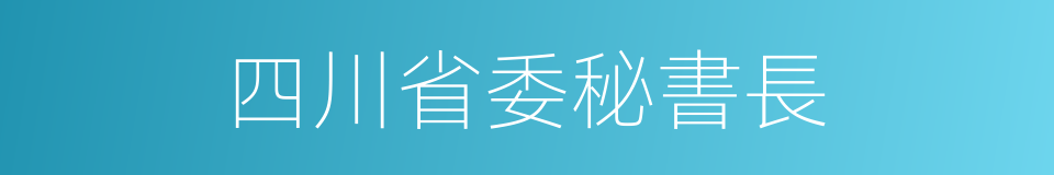 四川省委秘書長的同義詞