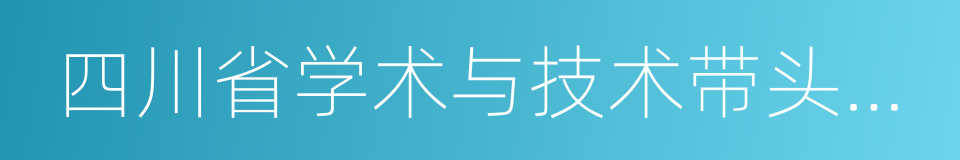 四川省学术与技术带头人后备人选的同义词