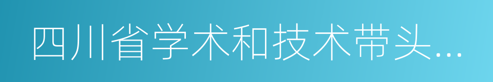 四川省学术和技术带头人后备人选的同义词