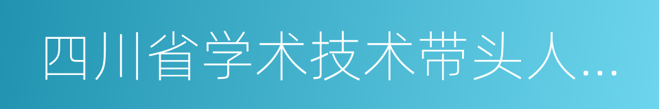 四川省学术技术带头人后备人选的同义词