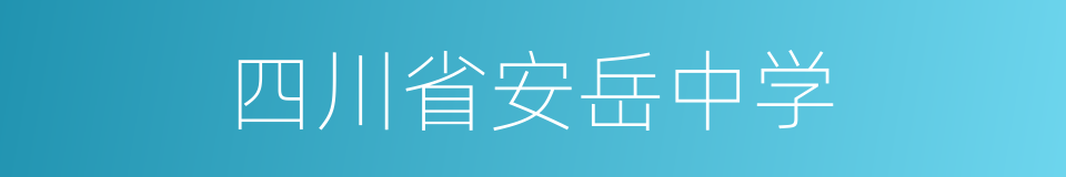 四川省安岳中学的同义词