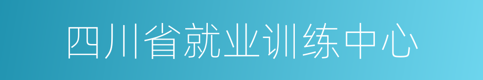 四川省就业训练中心的同义词