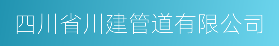 四川省川建管道有限公司的同义词