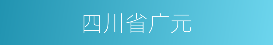 四川省广元的同义词