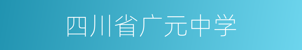 四川省广元中学的同义词