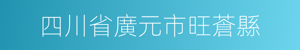 四川省廣元市旺蒼縣的同義詞