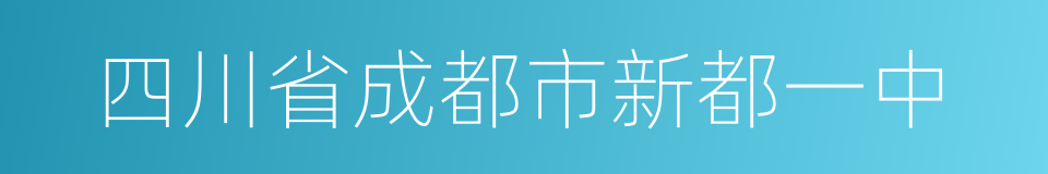 四川省成都市新都一中的同义词