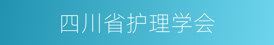 四川省护理学会的同义词