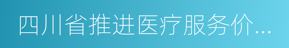 四川省推进医疗服务价格改革实施方案的同义词