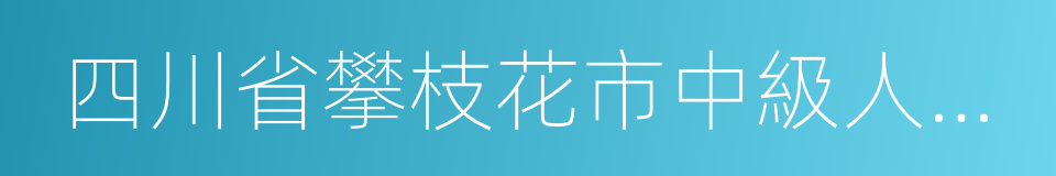 四川省攀枝花市中級人民法院的同義詞