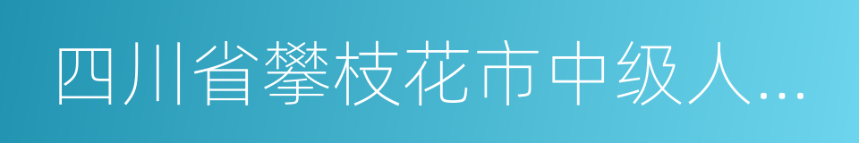 四川省攀枝花市中级人民法院的同义词