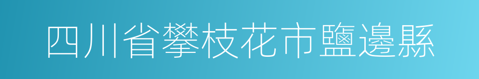 四川省攀枝花市鹽邊縣的同義詞