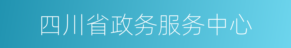 四川省政务服务中心的同义词