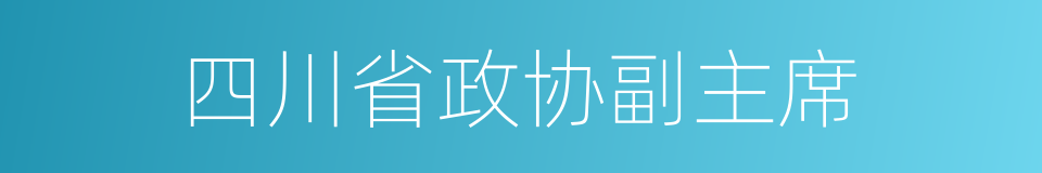 四川省政协副主席的同义词