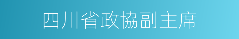 四川省政協副主席的同義詞