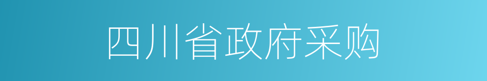 四川省政府采购的同义词