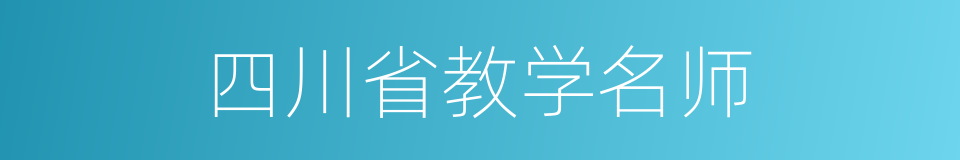 四川省教学名师的同义词