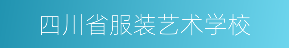 四川省服装艺术学校的同义词