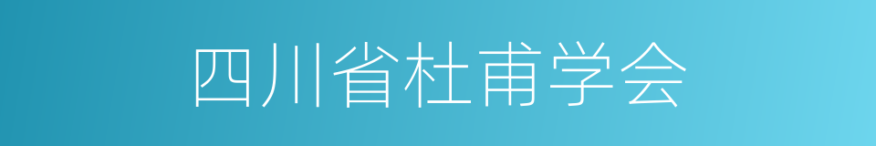 四川省杜甫学会的同义词