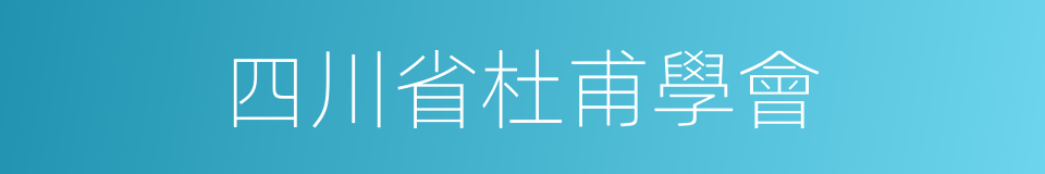 四川省杜甫學會的同義詞