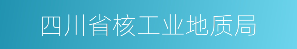 四川省核工业地质局的同义词