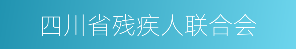 四川省残疾人联合会的同义词