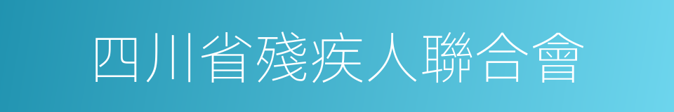 四川省殘疾人聯合會的同義詞