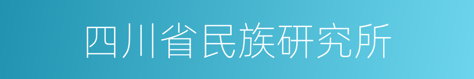 四川省民族研究所的同义词