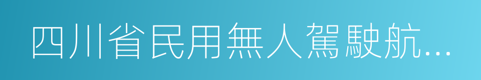 四川省民用無人駕駛航空器安全管理辦法的同義詞