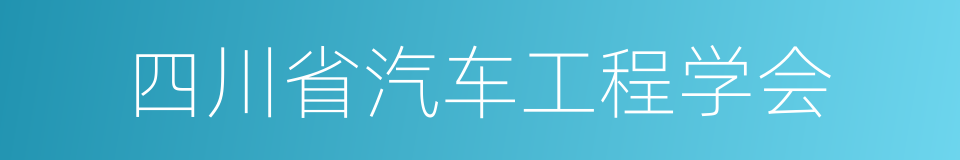 四川省汽车工程学会的同义词