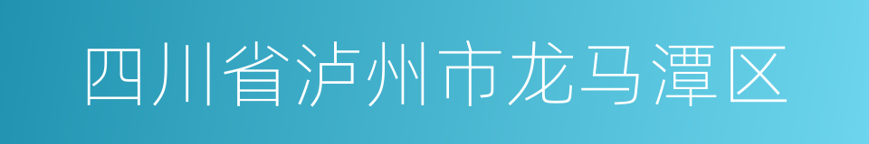 四川省泸州市龙马潭区的同义词