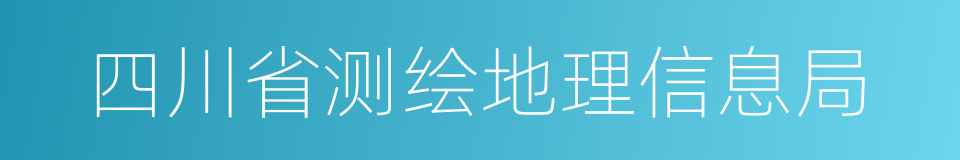 四川省测绘地理信息局的同义词