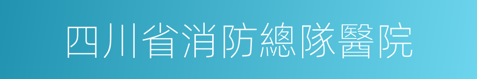 四川省消防總隊醫院的同義詞